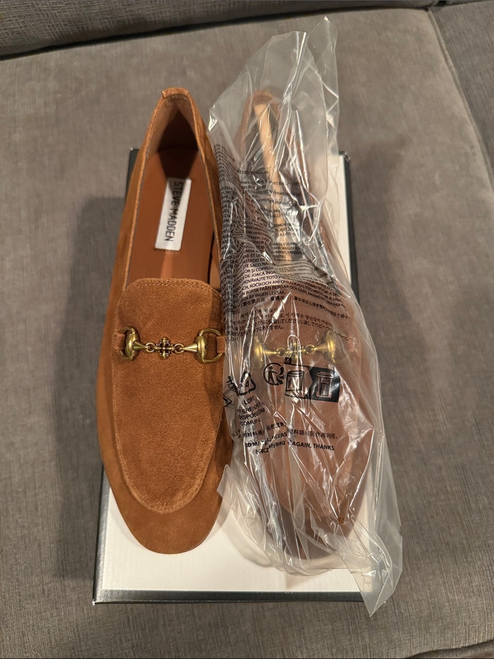 Steve Madden Women's Brown Suede Horsebit Loafers - Picture 2 of 4